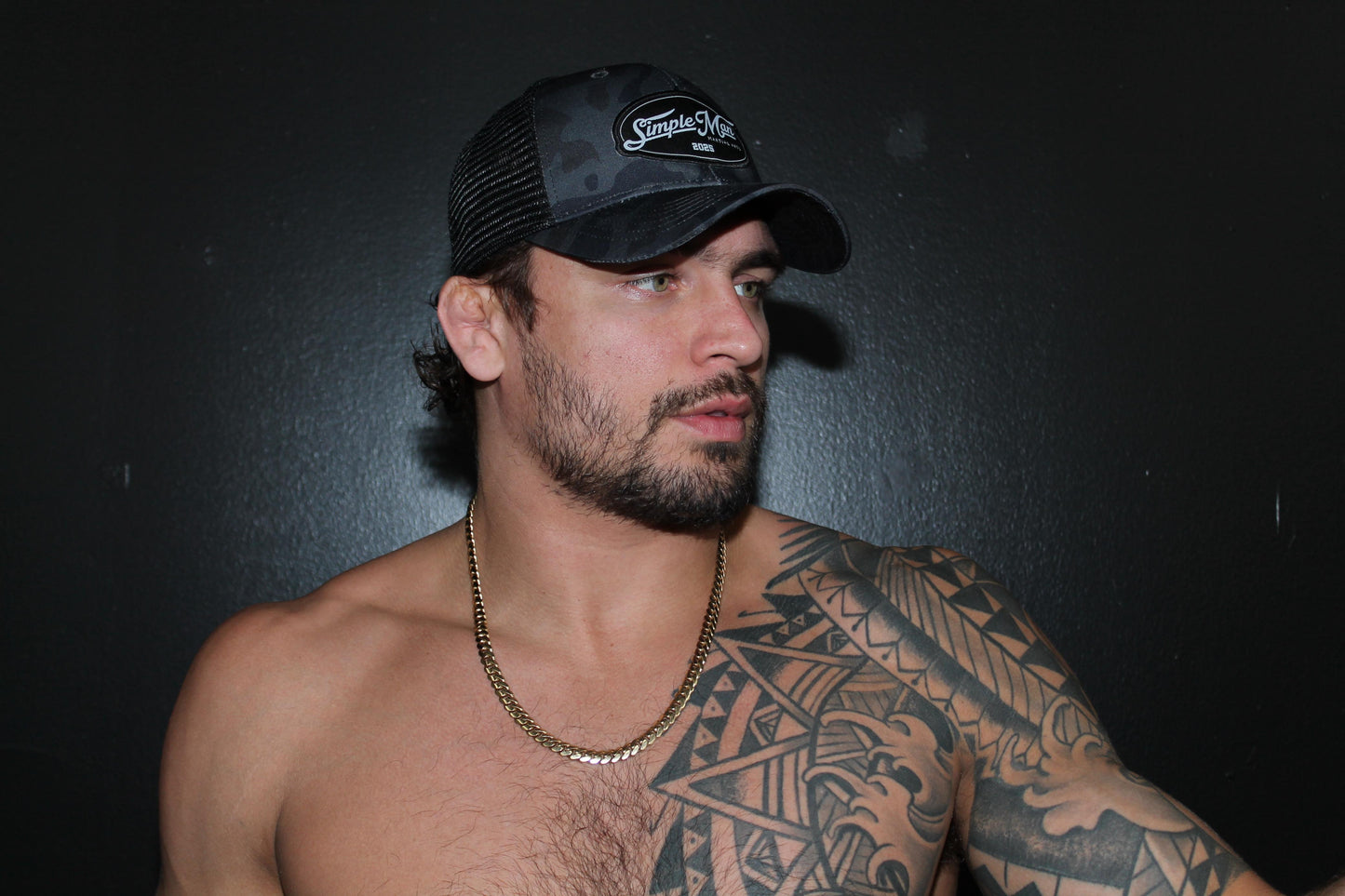 Simple Man Trucker Hat - Black Camo