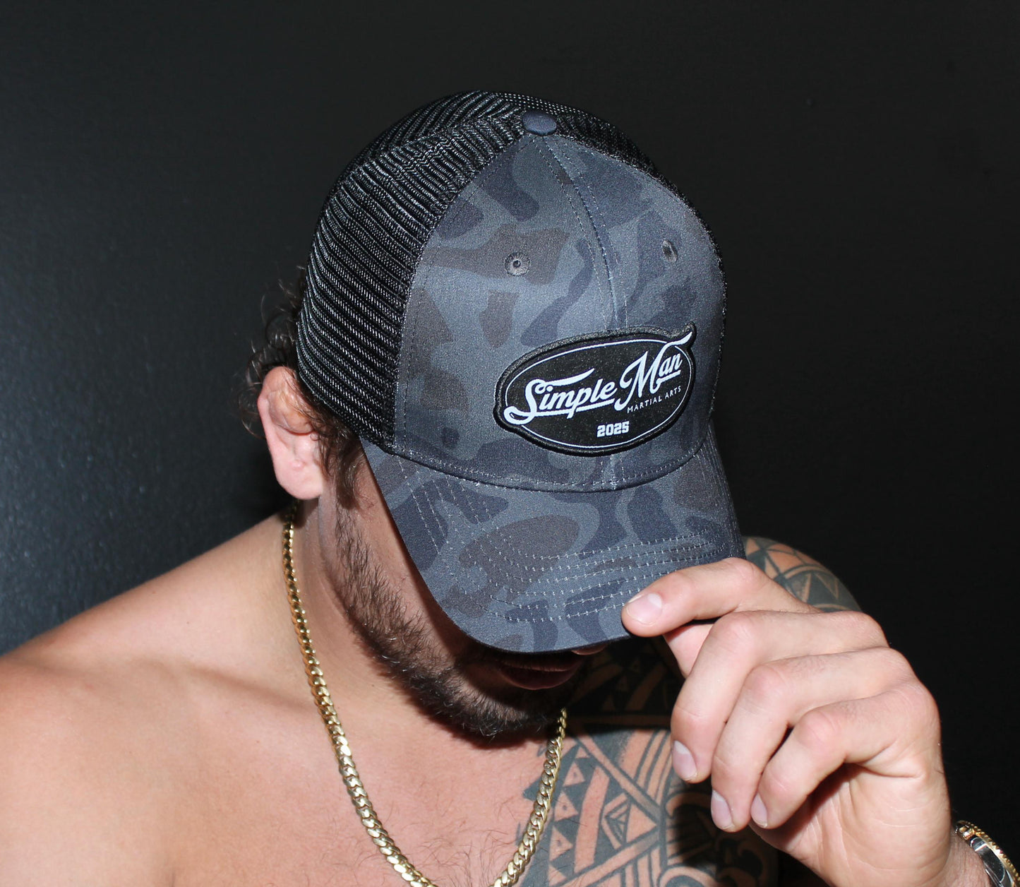 Simple Man Trucker Hat - Black Camo